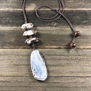 Agate & Jasper Gemstone Necklace